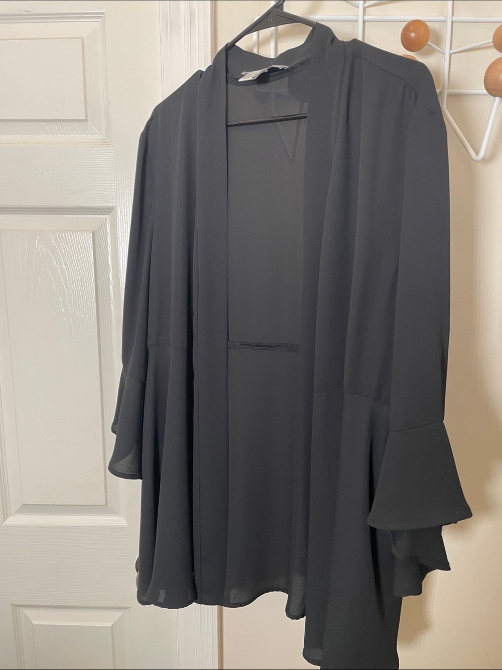 Joseph Ribkoff Open-Front Flowy Polyester Cardigan  Black M - Picture 4 of 11